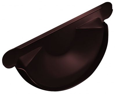 Заглушка желоба Grand Line торцевая универсальная глянцевая 150/100 RAL 8017 Шоколад