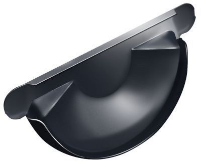 Заглушка желоба Grand Line торцевая универсальная глянцевая 150/100 RAL 7024 Мокрый асфальт