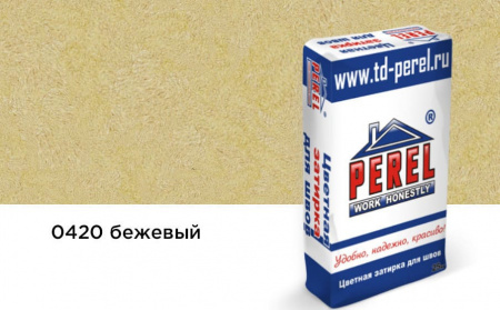 Цветная декоративная затирочная смесь Perel RL бежевая Зима
