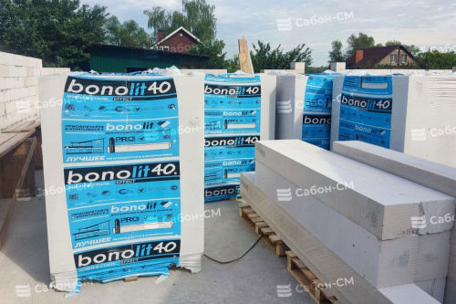 Газобетонные блоки Бонолит D400 600х250х500 стеновые